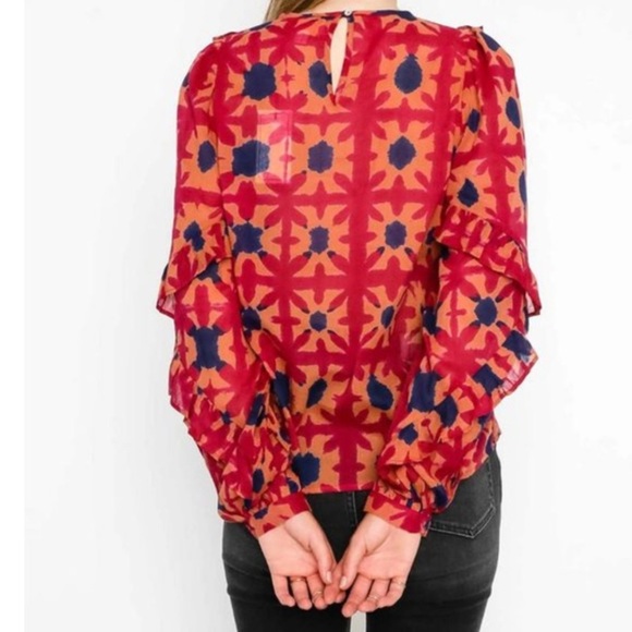 Banjanan Margot Shibori Clamp Dye Geometric Print Blouse - Picture 15 of 16